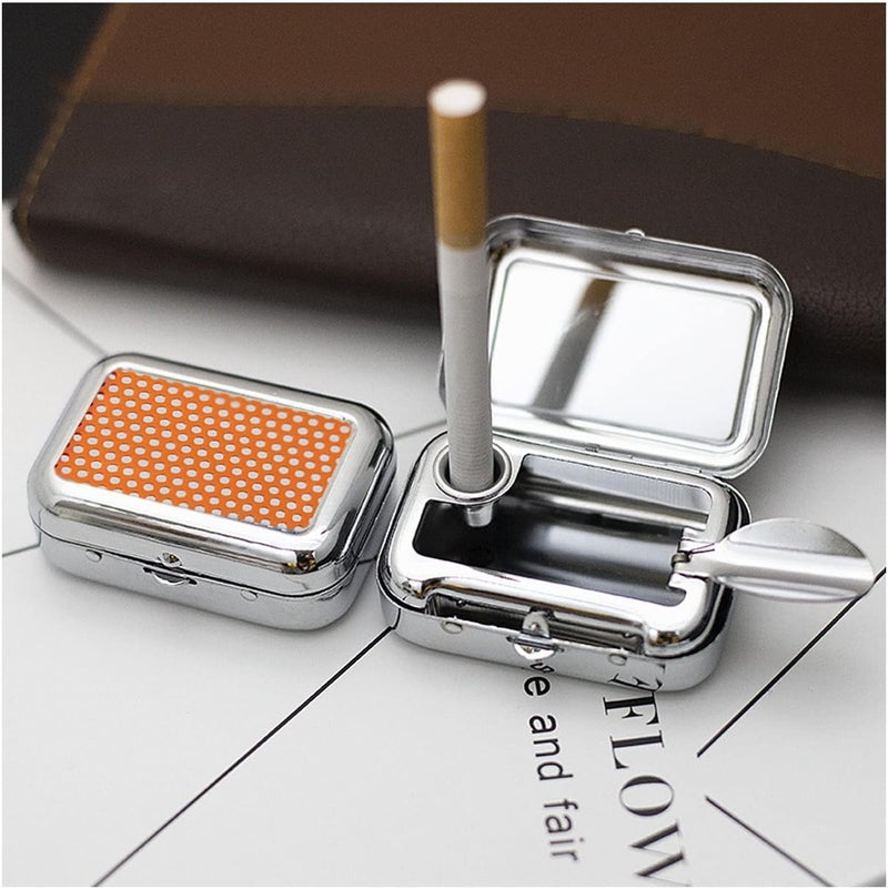 VOVCIG مبخرة محمولة مطورة، مبخرة جيب مقاومة للرياح مع غطاء، مبخرة من الفولاذ المقاوم للصدأ للسيارة في الهواء الطلق للسيجار (برتقالي) - Image 3